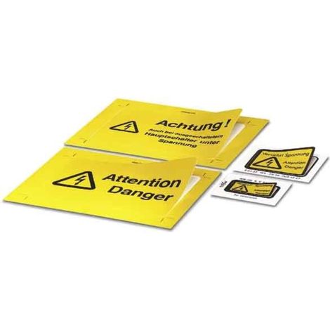 Warn-Kombischild Achtung Folie selbstklebend     10 St. (1/2)