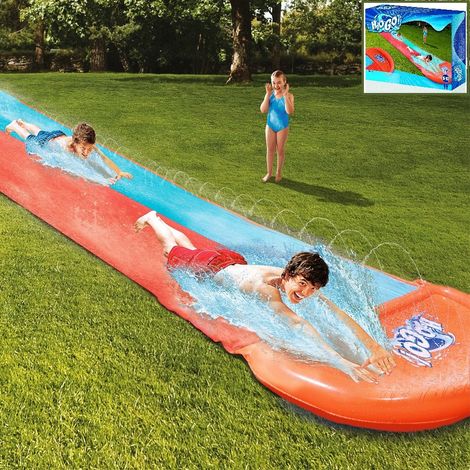TRADE SHOP - Scivolo Acquatico Giardino Pista 5,49mt Rampa Lancio E Spruzzo 2 Posti - (1/4)