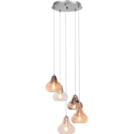 PENDENTE JEZABEL 5XE27 360MM SMOKY GLASS (1/5)