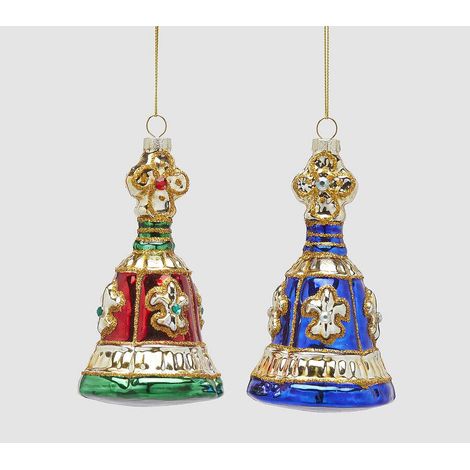 EDG Enzo De Gasperi Addobbo Natale Campana Croce H 12 Cm Multicolor 1 Pz