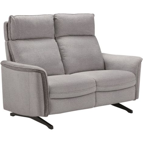 Canapé de relaxation tissu chiné Riloza 2 places fixe-Gris clair-2 places fixe (1/5)