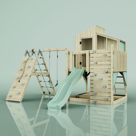 Aire de jeux PolarPlay Julie Vert 414 x 399 cm Balançoire pour enfants