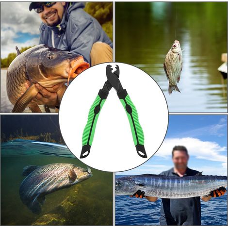 Pinces de pêche multifonctions en alliage d'aluminium avec coupe-fil, dégorgeoir et ciseaux intégrés