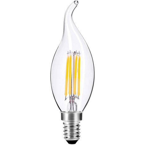 Alca power c35 4w 220v 550lm 3000k e14 lampada fiamma a filamento a led (1/3)