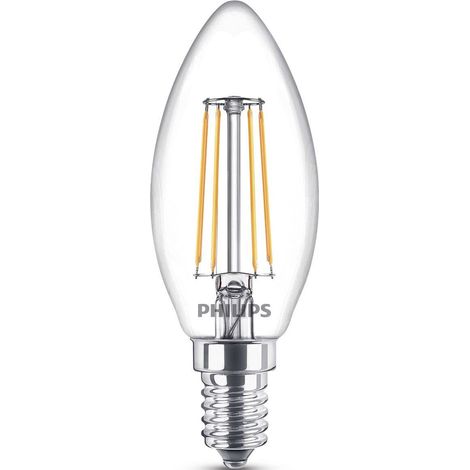 PHILIPS Ampoule LED Flamme E14 - 4 W équivalent a 40 W - Blanc chaud (1/4)