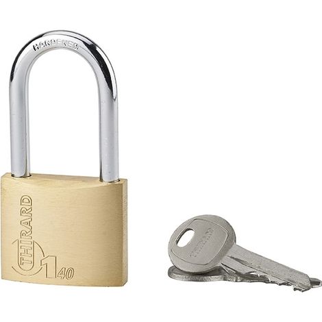 Lucchetto in ottone 40 mm con arco in acciaio da 44 mm, 2 chiavi – THIRARD (1/2)