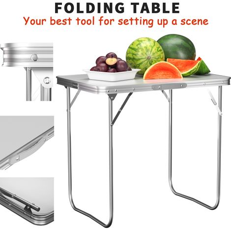 Table pliante de camping, de restauration, de barbecue, de pique-nique et de fête, pour l'extérieur, 80 cm, 2026
