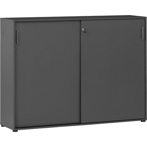 Büro Raumteiler Aktenschrank abschließbar META-80 in anthrazit, B/H/T: ca. 160,2/119,4/41 cm (1/2)