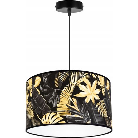 LAMPADA A SOSPENSIONE, PARALUME, FIORI DORATI, LED