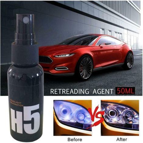Kit de rénovation optiques phares auto 50ml - Spray nettoyant polish réparation. entretien et restauration des phares de voiture (1/5)