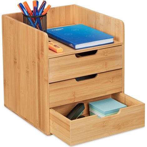Organización de escritorio con 3 cajones