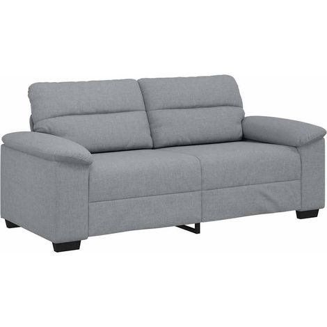 Divano a 2 Posti Sofa Grigio Chiaro 180x81x84 cm in Tessuto (1/5)