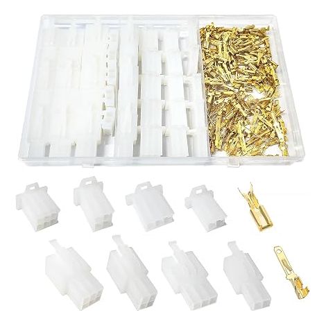 190 pièces Kit de connecteurs automobiles 2,8 mm, connecteurs de fils électriques 2 3 4 6 broches et assortiment de cosses femelles à sertir, pour moto, voiture, camion, scooter, bateaux électriques ( (1/5)