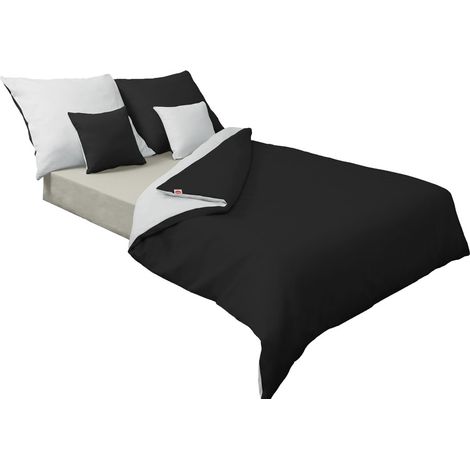 Set di lenzuola in raso double face 160x200 + 2 lenzuola in matex bianco/nero 70x80. (1/4)