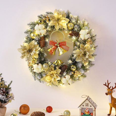 Guirlande Illuminée - Guirlande En Rotin Tissé Pour Porte Fenêtre Arbre De Noël - 40 cm - Multicolore (1/5)
