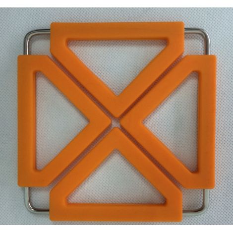 2 pièces de coussin isolant en silicone en acier inoxydable non magnétique rétractable tapis de pot de style européen coussin anti-brûlure maison tapis de salle à manger sous-verre 12,5  0,8 cm orange (1/2)
