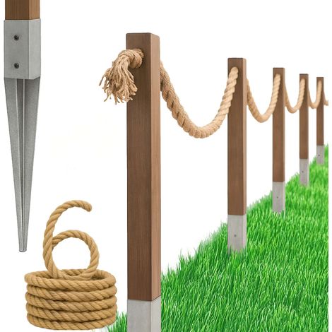 Cloture Bogateco Corde de Jute 6 m avec Kit de Montage Inclus