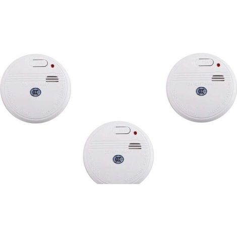Set di 3 rilevatori di fumo NF, sensori antincendio wireless indipendenti per la casa, rilevatore di fumo con allarme intelligente - Crezuo