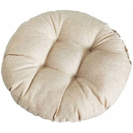 Lin-Rond Coussin de Siège, Coton Lin Tatami Coussin de Sol, Coussin de Chaise épais Moux pour Chaise de Bureau, Coussin de Chaise épaissi Confortable pour Cuisine, Chambre, Sofa, Voiture (4040cm) (1/5)