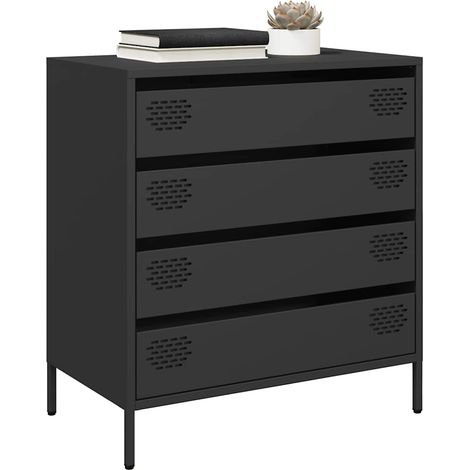 Buffet noir à 4 tiroirs en acier laminé à froid 68 x 39 x 73,5 cm, 22.69kg - PANGIVO (1/5)