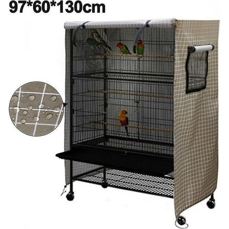 Housse de cage à oiseaux, imperméable, grande housse de cage à oiseaux, housse de cage à perroquets lavable, coupe-vent et anti-poussière