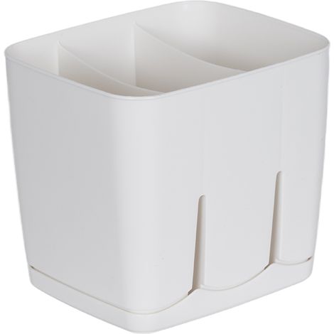 Égouttoir à couverts en plastique blanc 13,5 x 11,5 x 12 cm - BEN (1/3)