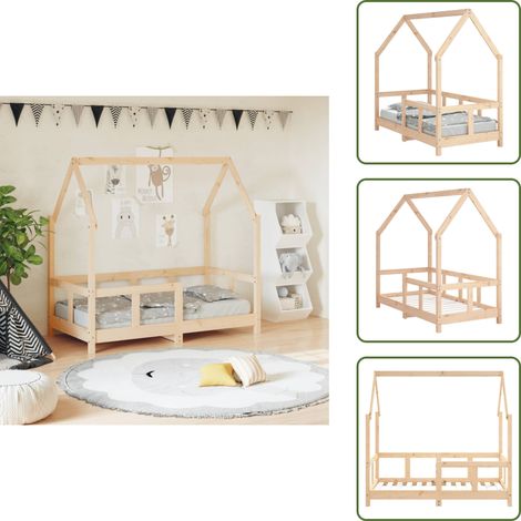 Cama infantil - vidaXL Estructura de cama para niños madera maciza de pino 70x140 cm - Cama de pino