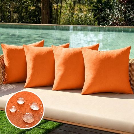 Set di 4 fodere impermeabili per cuscini da esterno,realizzate in finta poliestere e lino,federe decorative per giardino,blu royal,3050 cm (1/5)