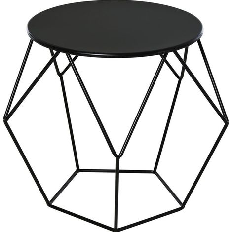 Table low minimalist geometrique Nordic for living room, large tray, steel, 54 x 54 x 44 cm (1/5)