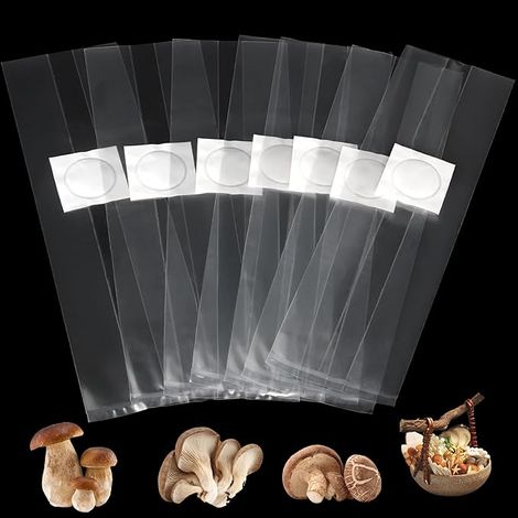 Lot de 50 Sacs de Culture de Champignons - 32 x 50 cm - avec Filtre - Sac de Culture de Champignons - Sac de Résistant à la déchirure et Solide (1/5)