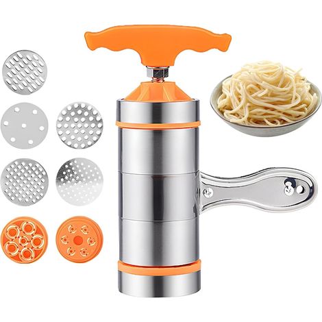 Noodles Press Machine, Pâtisserie manuelle, Noodle Mold Press, Machine à main, Spaghetti Faire des outils 18x6cm / 7.09x2.36 pouces, 1 jeu (1/4)