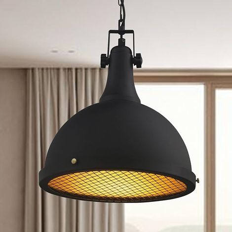 Acera Lustre Noir Simple, Lampe Suspendue Décorative Moderne