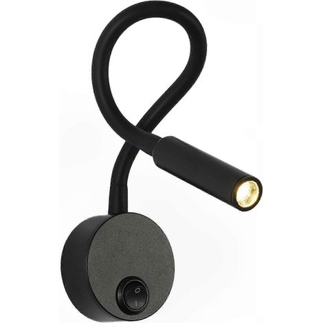Flexible LED-Wandleuchte mit Schwanenhals zum Lesen im Bett, Nachttischlampe mit Tastensteuerung, 2 Farboptionen (1/4)