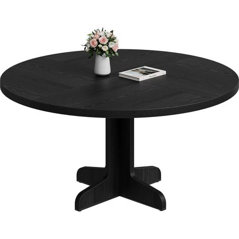 Runder Esstisch 120 cm, Landhausstil, für 4-6 Personen, schwarz (1/5)