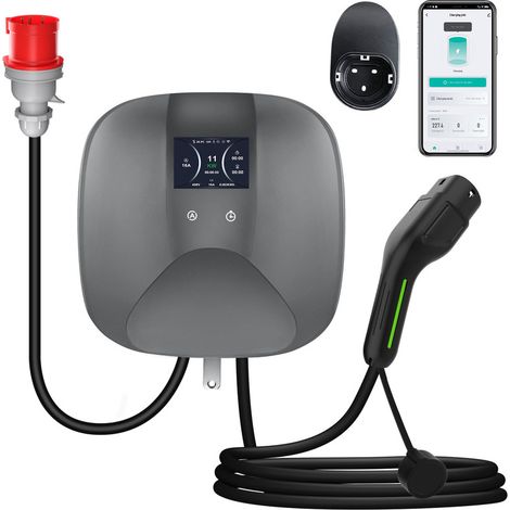 Câble de charge Type 2 11kW 16A triphasé 6m JUNSUN Charge programmable (1/5)