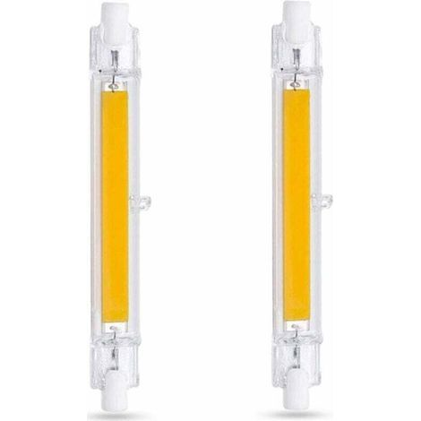 Lampadina LED R7S da 118 mm, 20 W, luce bianca fredda 6000K, 2000 lm, non dimmerabile, sottile, COB. Confezione da 2 lampadine LED R7S da 118 mm per lampade da parete/terra, confezione da 2. (1/4)