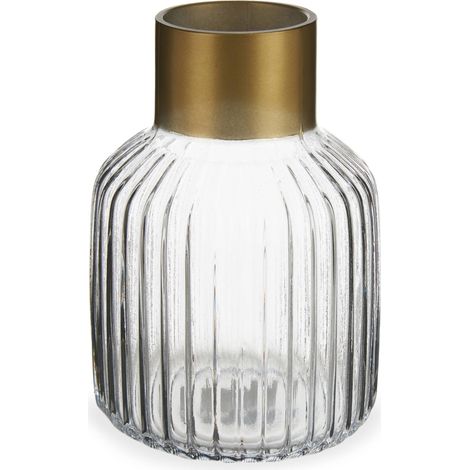Gestreifte Vase mit Golddekor, H 22 cm (1/2)