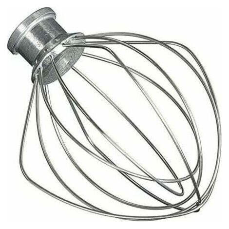 Tête de fouet de rechange en acier inoxydable. Compatible avec les robots pâtissiers KitchenAid K45WW, KSM150, KSM160, K45 et KSM90. Fabriquée en acier inoxydable et en aluminium. (1/4)