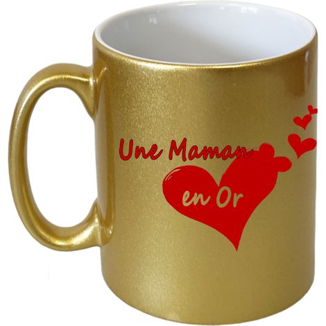 Tasse dorée en céramique Une Maman en Or par Cbkreation (1/2)