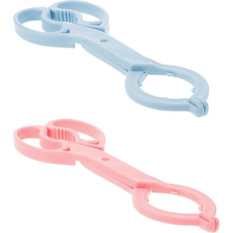 Lot de 2 Pinces à Biberon en Pp Ergonomiques Antidérapantes, Design Moderne, pour Soulever Bouteille de Lait Chaud Cuisine, Couleurs Simples (1/5)