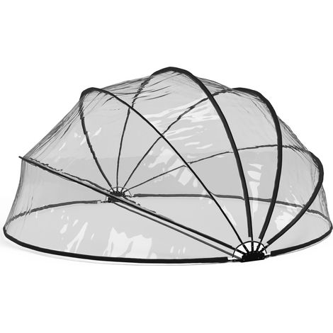 Blumfeldt ArmadilloShade Dôme Piscine PVC & Tissu Oxford, Protection Solaire +50UV, Pour Piscines Jusqu'à Ø400 cm, Ronde, Fibre de Verre, Énergie Efficace