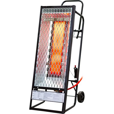 Mw Tools – Chauffage de chantier au gaz 10 kW – Rayonnement infrarouge silencieux – Pour espaces professionnels bien ventilés – WG35I