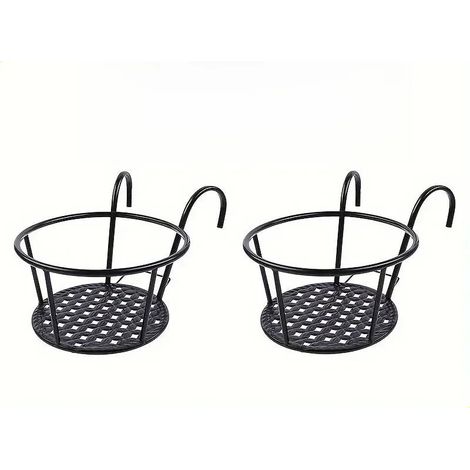 Lot de 2 paniers suspendus en fer avec crochets (1/5)
