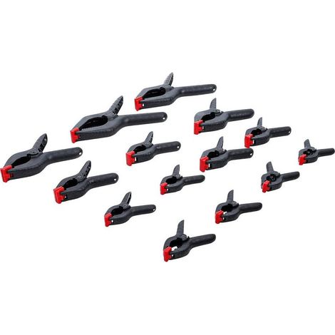 Jeu de Serre-Joints 14 pcs - 20,6 x 11,8 x 40 cm - Acier Robuste - Maintien Fiable et Précis - D-Work