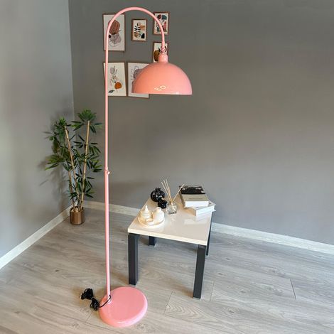 Lampadaire Gorkiede Métal Moderne E27 Largeur 37 cm Abat-jour Réglable Tablette Variateur