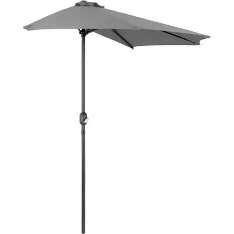 Ombrellone a mezzaluna 3 mt da muro esterno giardino con palo centrale in alluminio Half Moon - Beige