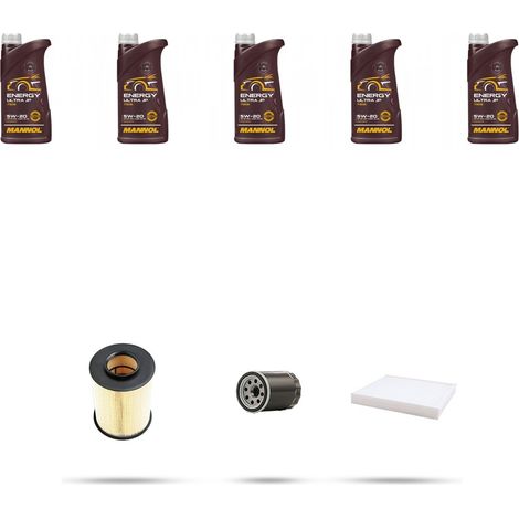 Kit tagliando 3 FILTRI e 5L OLIO compatibile con Ford Focus III 1.0 EcoBoost 74kw dal 2012 (1/5)