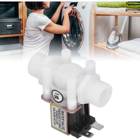 Électrovanne d'entrée normalement fermée 4 points CC 12 V pour distributeurs d'eau, machines à laver et chauffe-eau vanne pilote d'interface G1/2. (1/5)