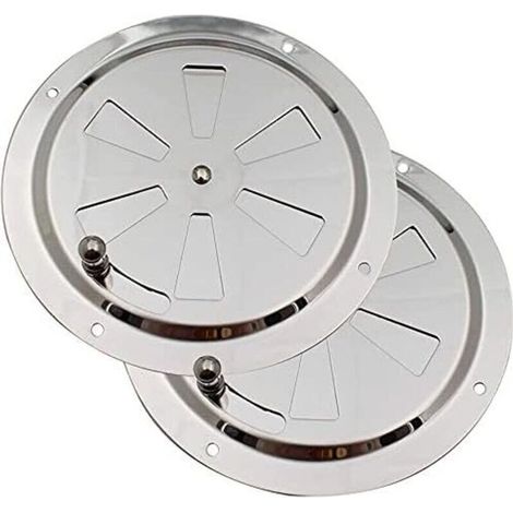 Rejilla de ventilación redonda Ø 125 mm – acero inoxidable – válvula de control integrada – para espacios reducidos y garajes – paquete de 2