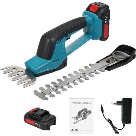 21V Electric Shrub Shears, 2-in-1 Portable Cordless Grass Shears, Hedge Trimmer, Grass Cutter, Pruning Shears (1/5)